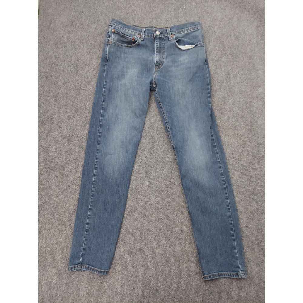 Levis 502 Jeans Mens 34x34 Blue Denim Regular Taper Stretch Medium Wash‎